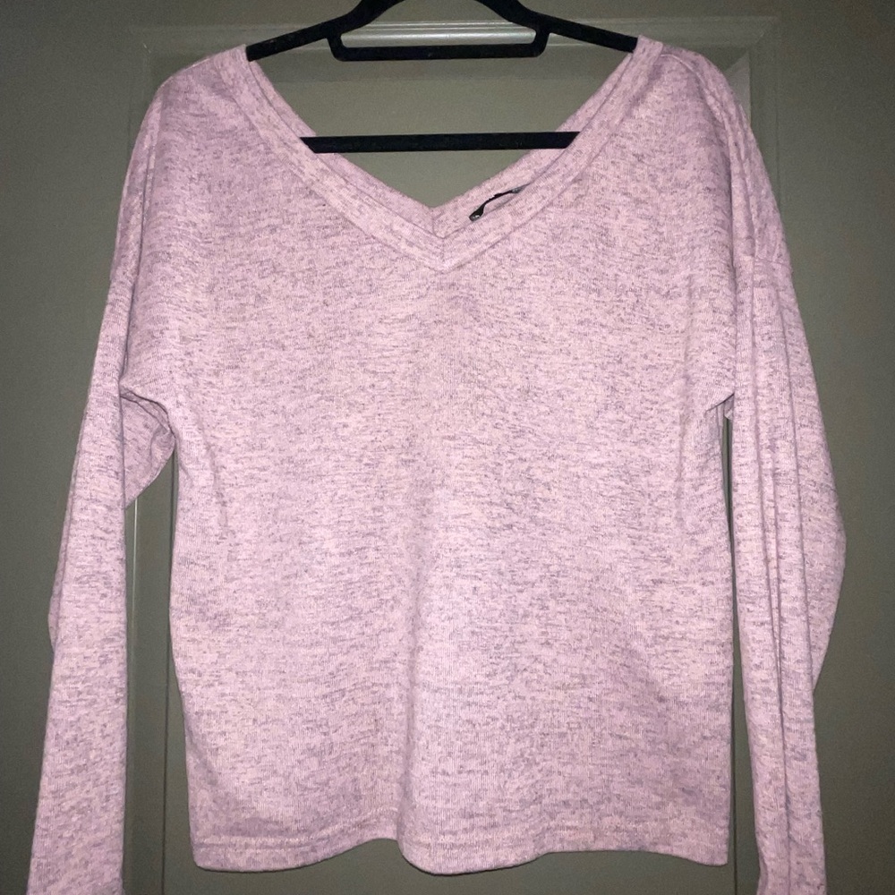 SHEIN low V neck long sleeve shirt